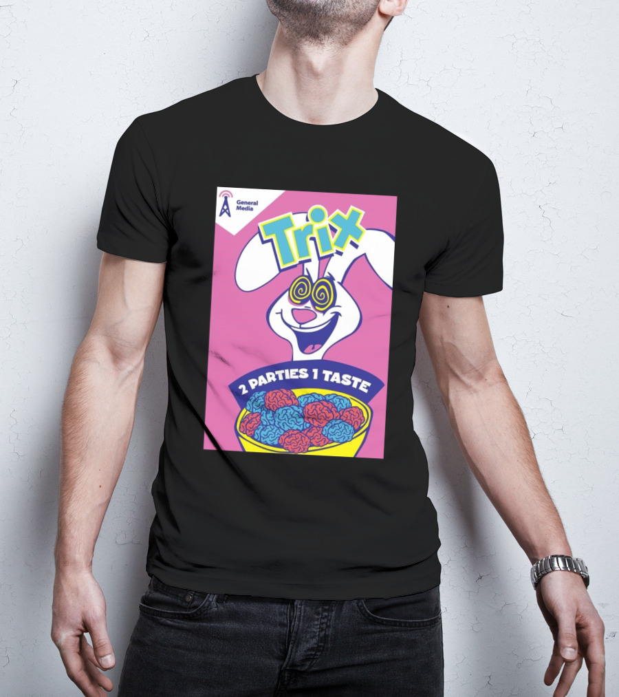 Trix Cereal Bunny With Swirled Eyes And Brain Bowl 2 Parties 1 Taste General Media T-Shirt
