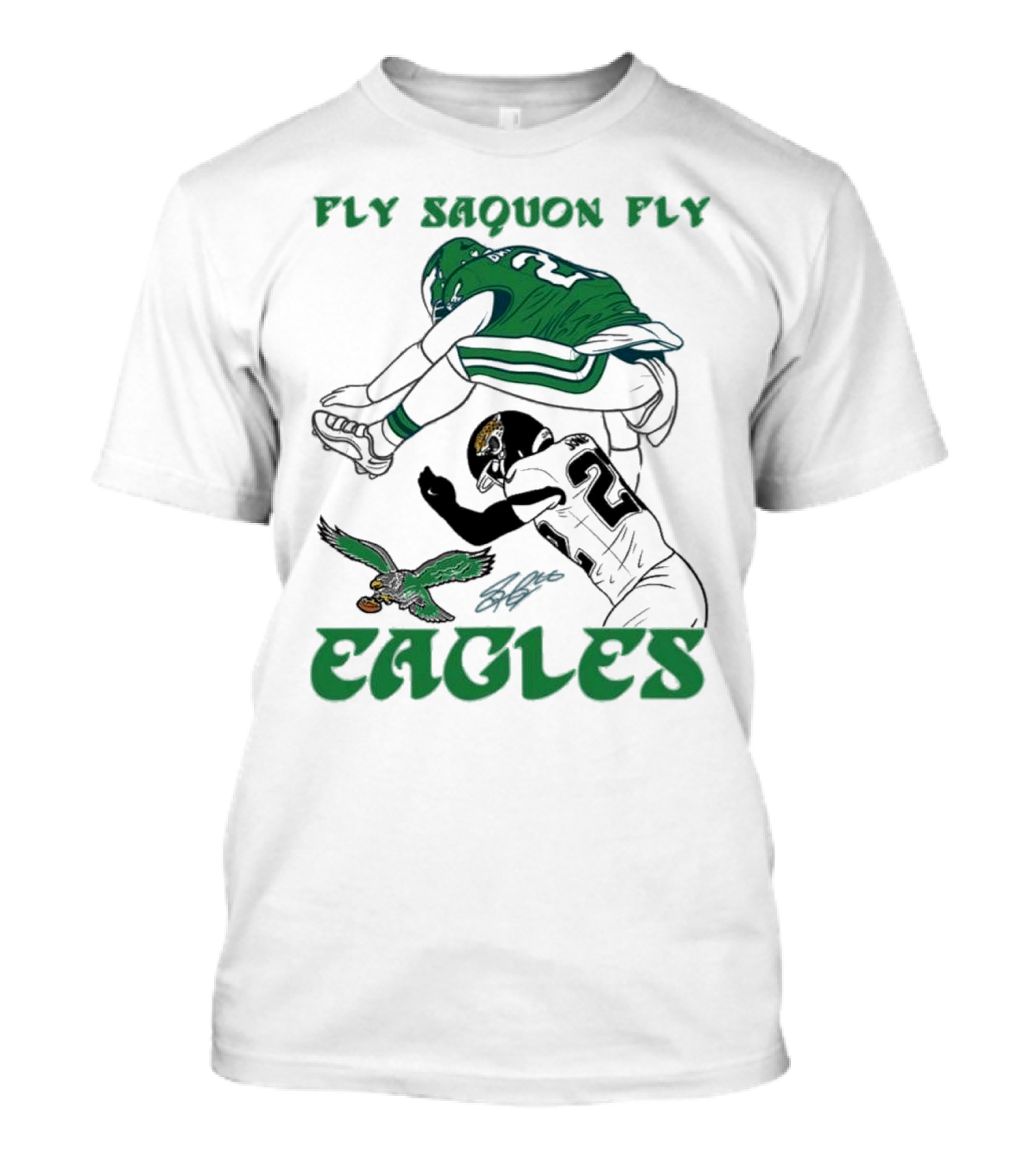 Fly Saquon Fly Eagles Reverse Hurdle Saquon Barkley Jarrian Jones T-Shirt