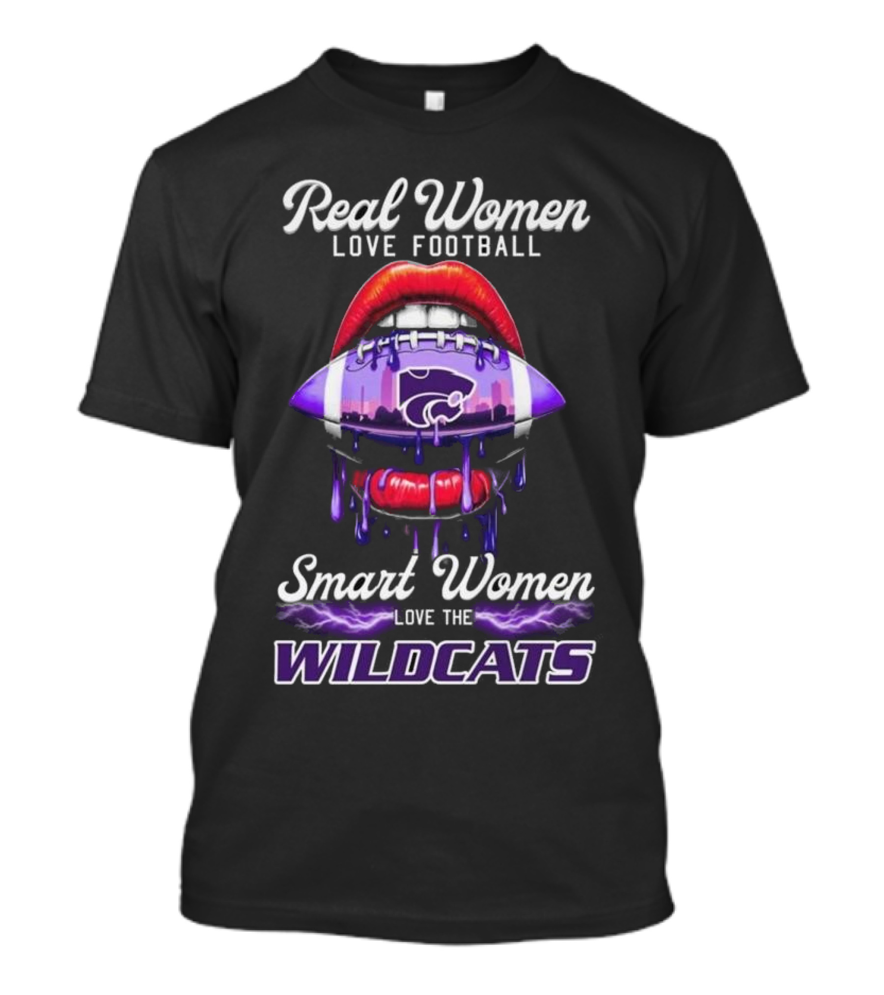 Real Women Love Football Smart Women Love The Kansas State Wildcats T-Shirt