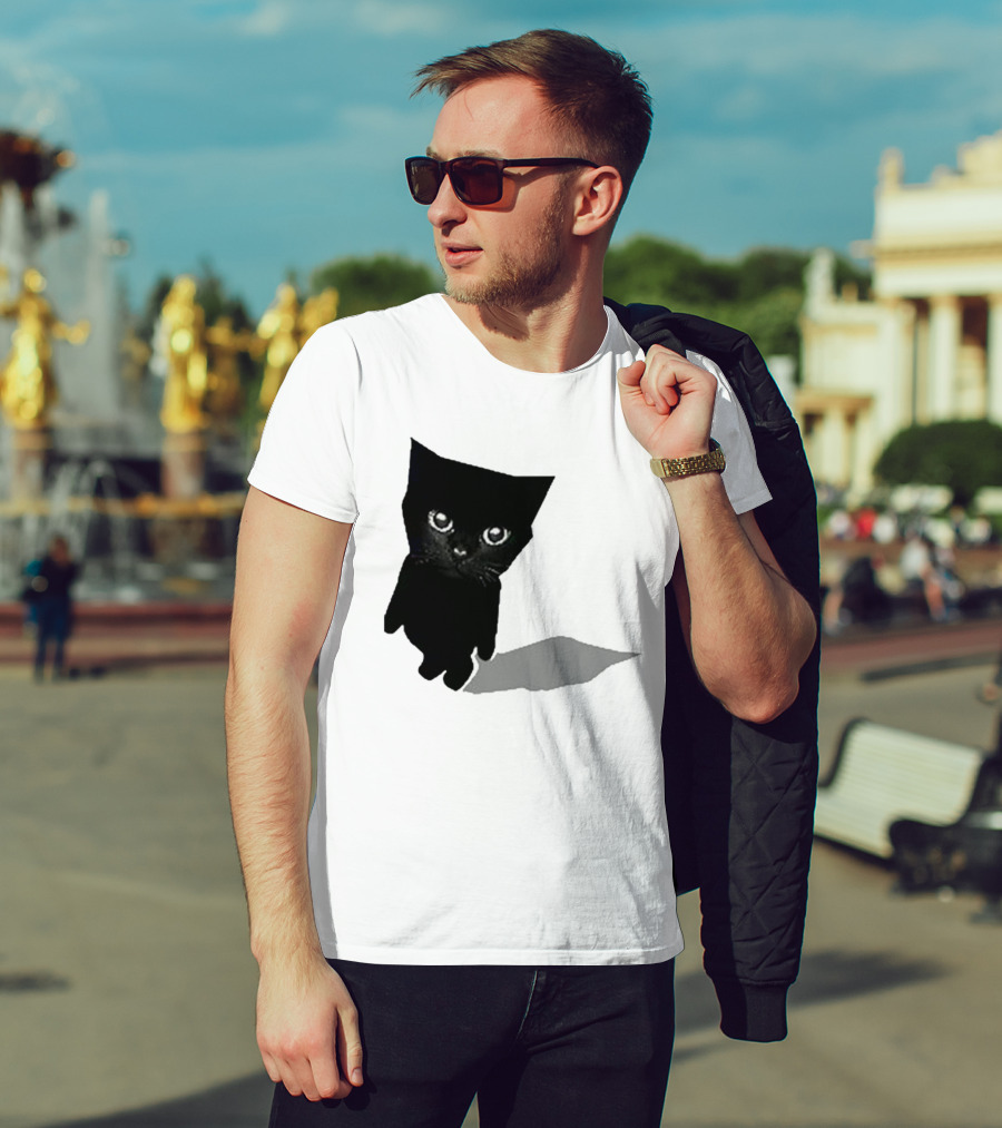 Cat Sluj Art Bro Shadow Black Kitty Image T-Shirt