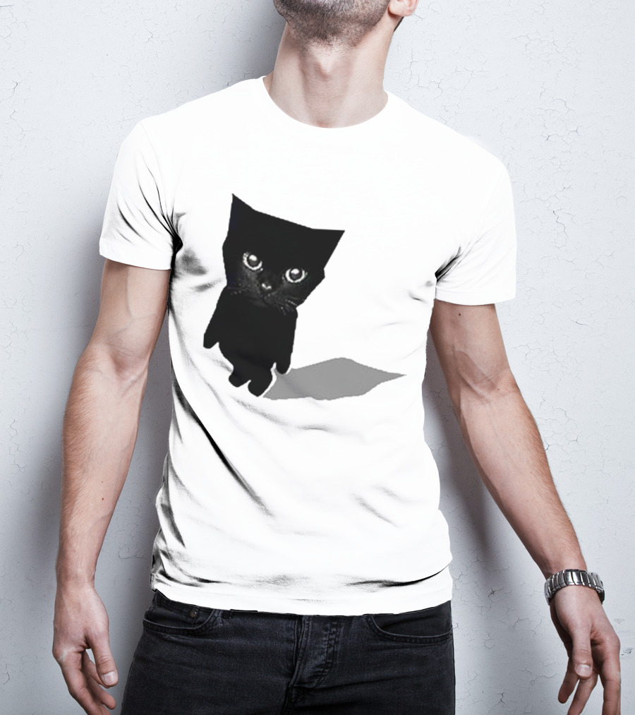 Cat Sluj Art Bro Shadow Black Kitty Image T-Shirt