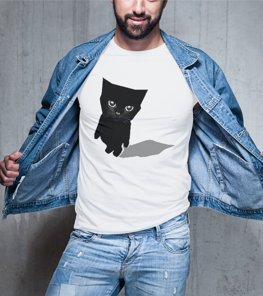 Cat Sluj Art Bro Shadow Black Kitty Image T-Shirt