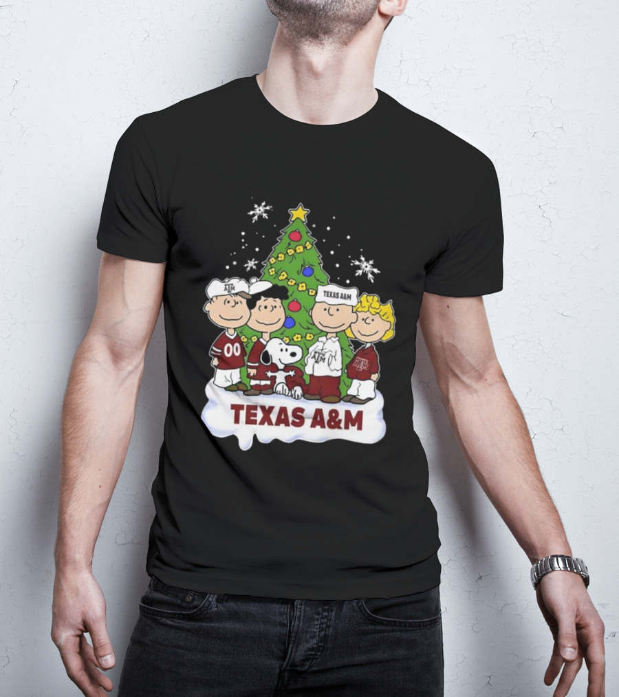 Snoopy And Friends Texas A&M Christmas T-Shirt