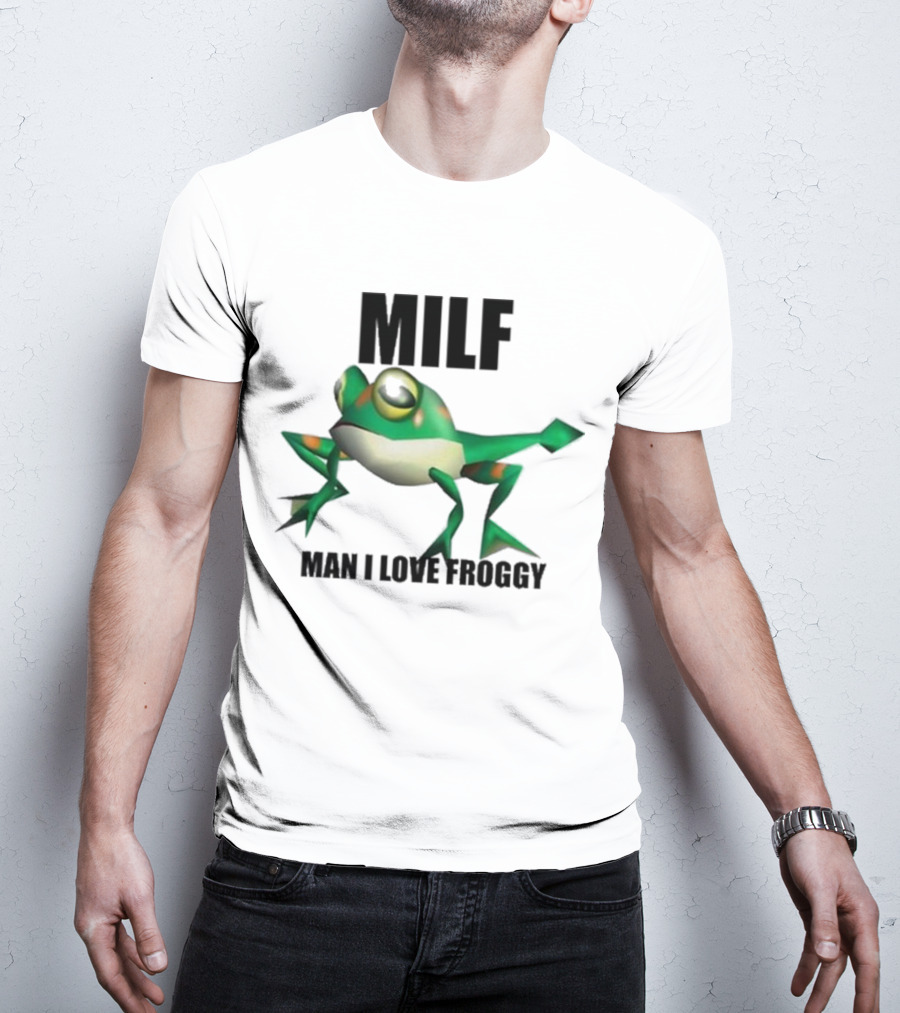 MILF Man I Love Froggy Cute Green Cartoon Frog T-Shirt