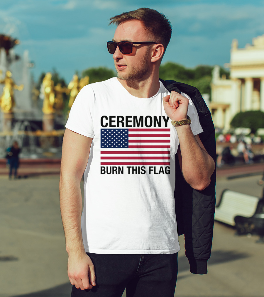 Ceremony Burn This Flag American Flag Trans Girls Be Free T-Shirt