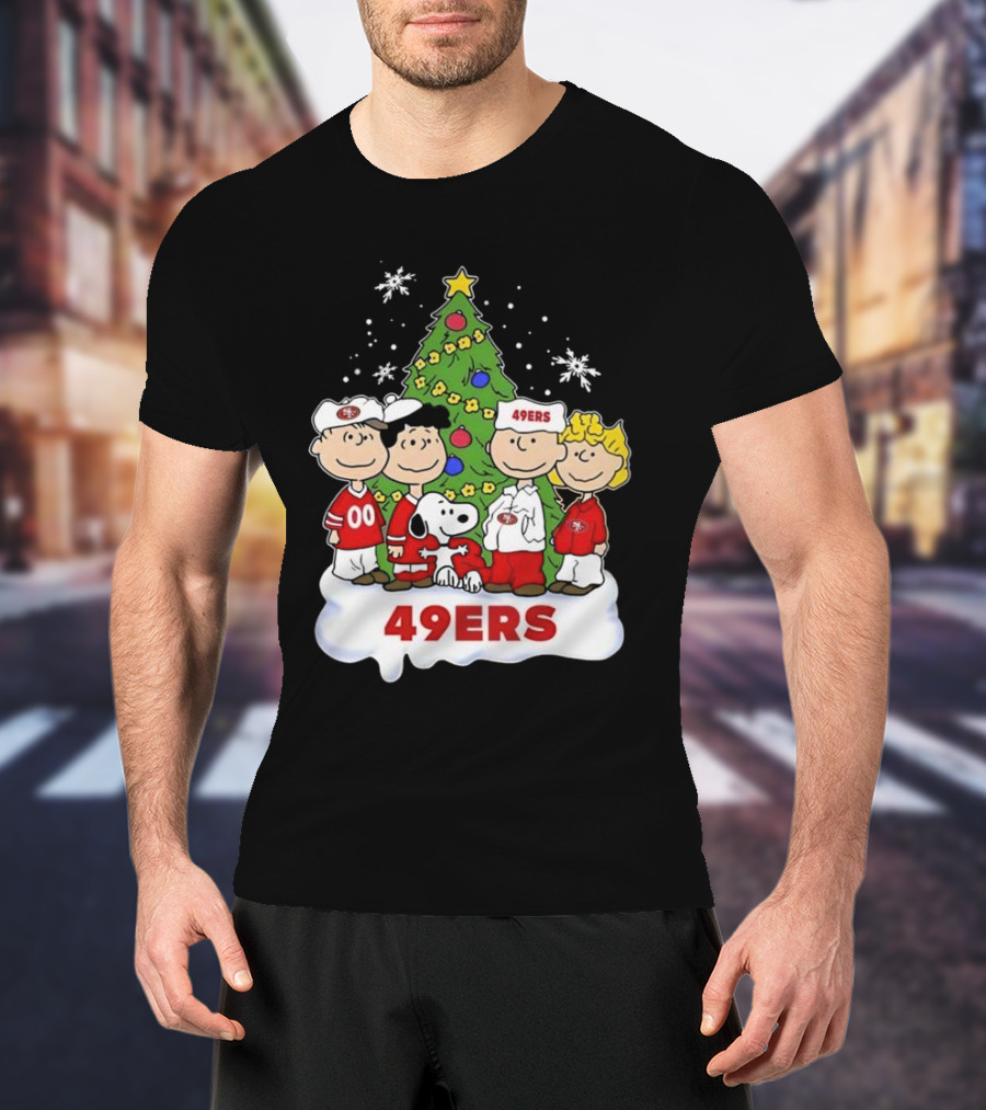 San Francisco 49Ers Snoopy And Friends Christmas T-Shirt