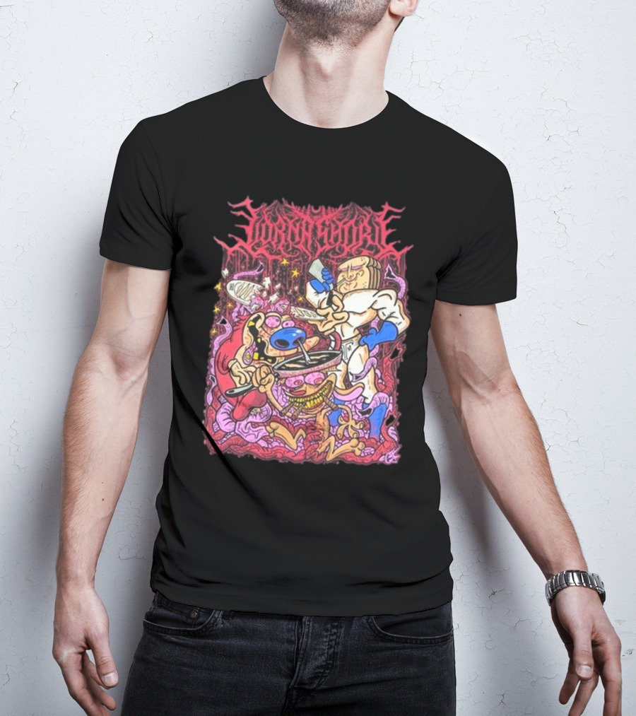 Lorna Shore Numb My Pain Cartoon Characters Chaotic Colorful Scene T-Shirt