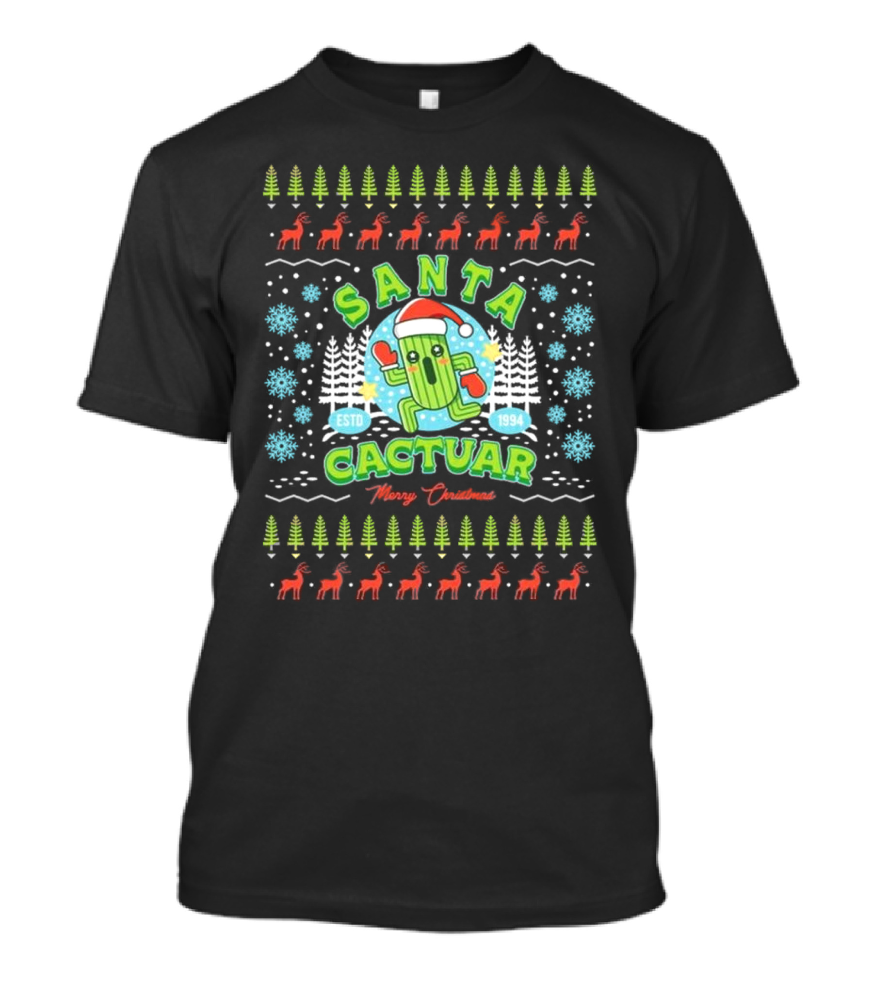 Santa Cactuar Merry Christmas ESTD 1994 Ugly Christmas T-Shirt