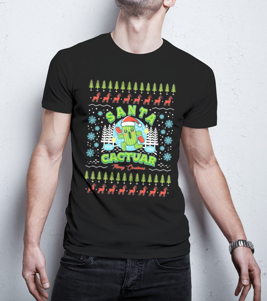 Santa Cactuar Merry Christmas ESTD 1994 Ugly Christmas T-Shirt