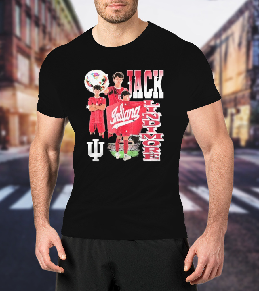 Jack Lindimore Indiana Hoosiers Soccer Retro Player T-Shirt