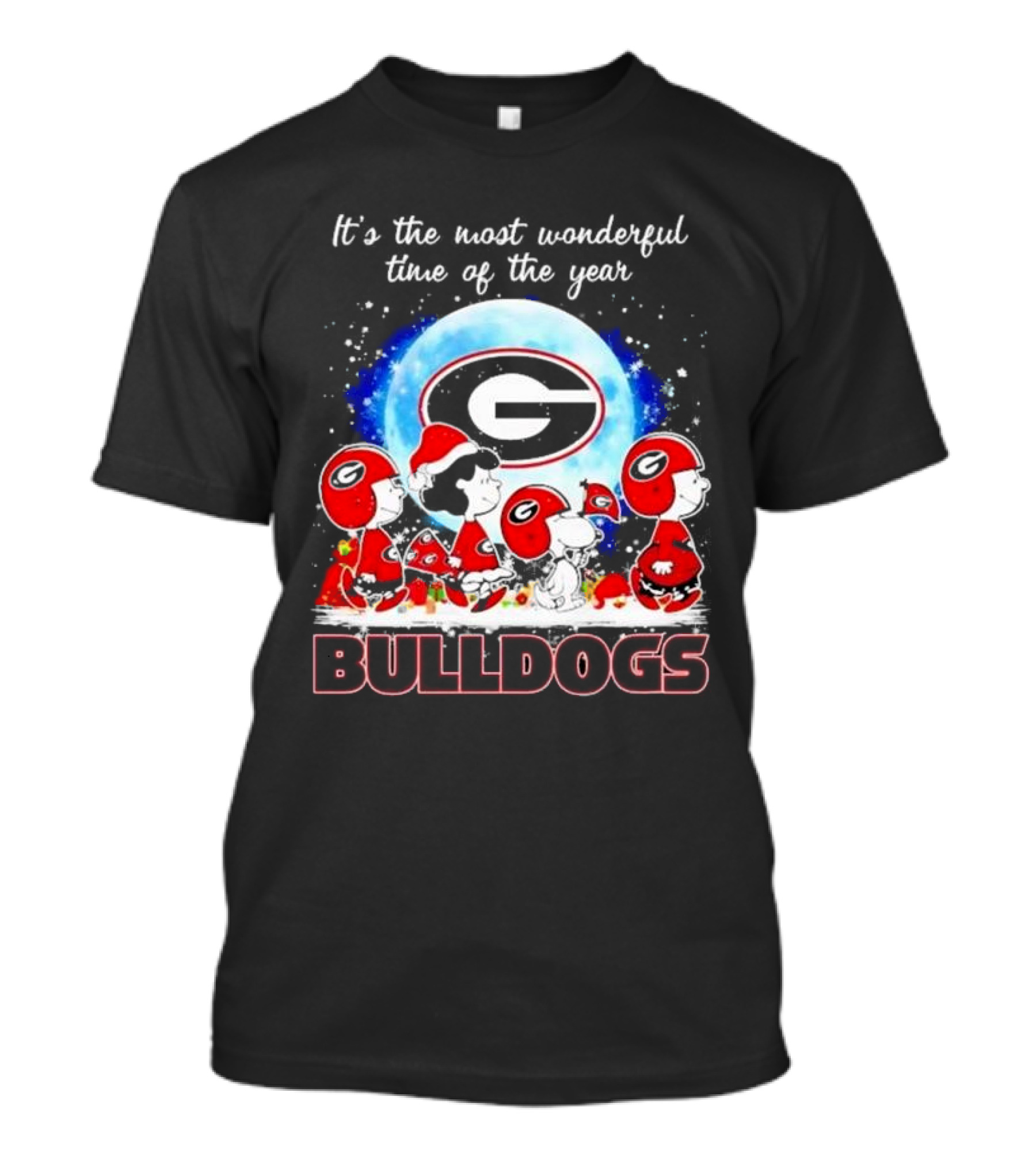 Peanuts Georgia Bulldogs Most Wonderful Time Christmas T-Shirt