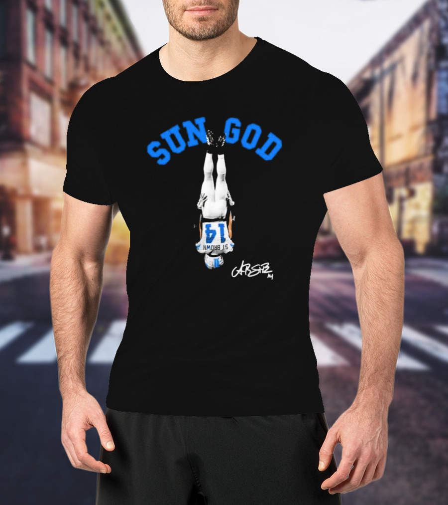 SUN GOD St. Brown 14 Headstand Signature T-Shirt