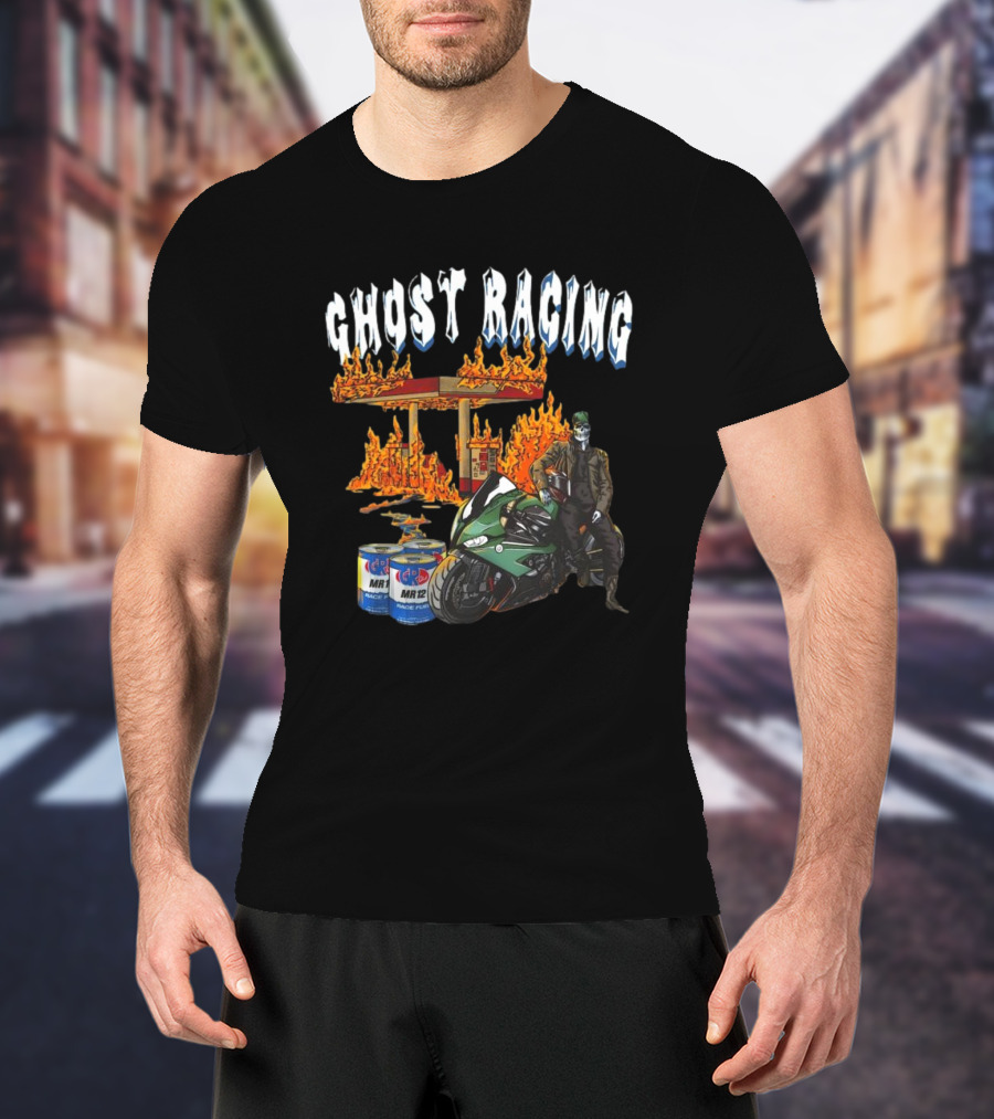 Ghost Racing MR12 Flames Motorcycle 87 Ghost T-Shirt