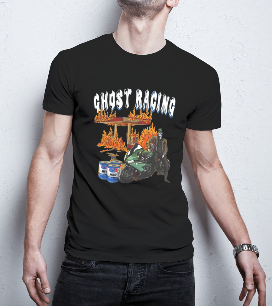 Ghost Racing MR12 Flames Motorcycle 87 Ghost T-Shirt
