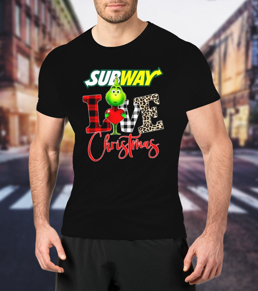 SUBWAY Grinch Love Heart Christmas T-Shirt