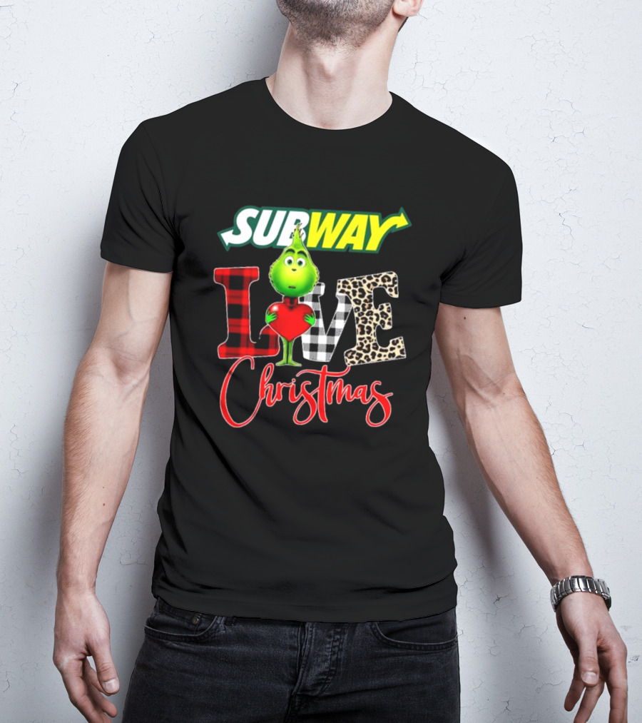SUBWAY Grinch Love Heart Christmas T-Shirt