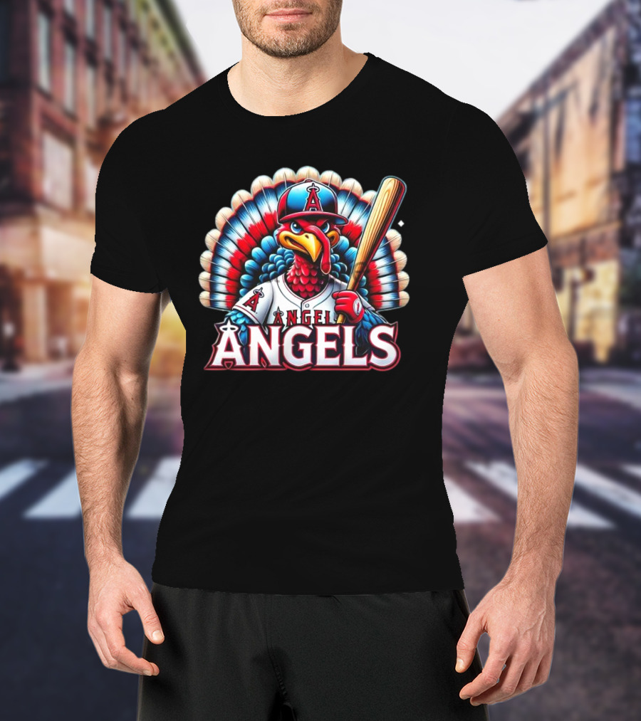 Happy Thanksgiving Los Angeles Angels Baseball Turkey T-Shirt