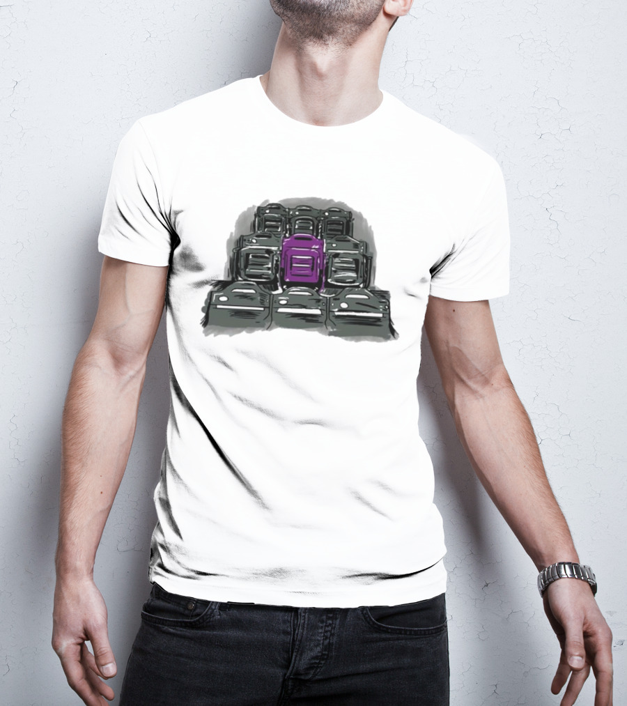 Grimace The Purple Seat Among Gray Car Seats T-Shirt