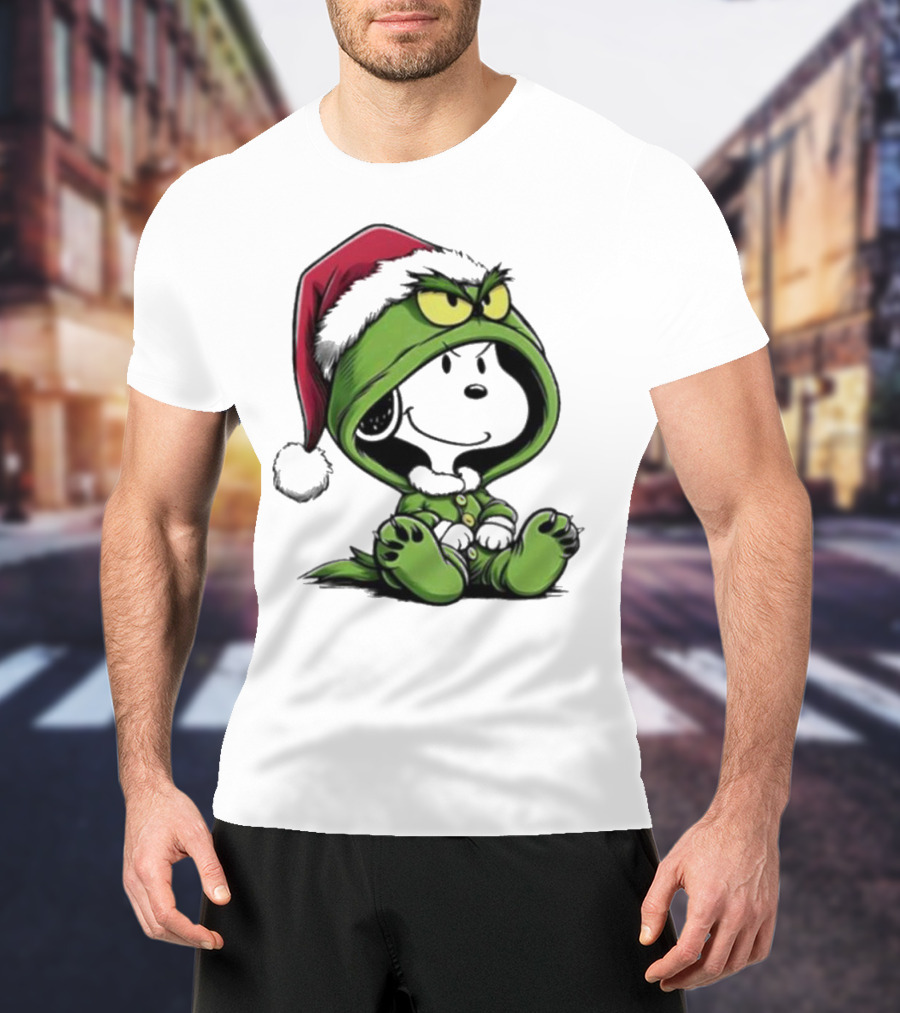 Grinch Snoopy Santa Costume Christmas T-Shirt