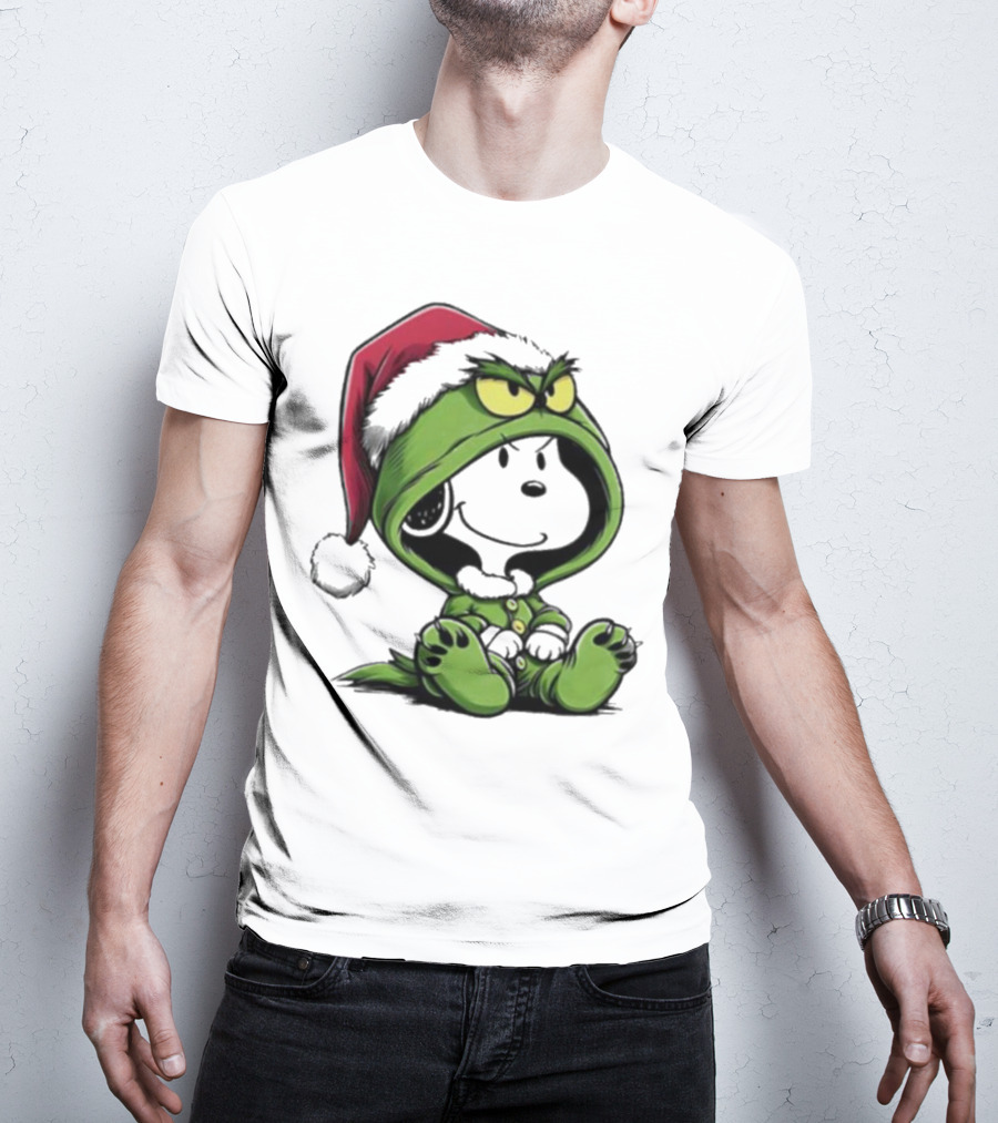 Grinch Snoopy Santa Costume Christmas T-Shirt