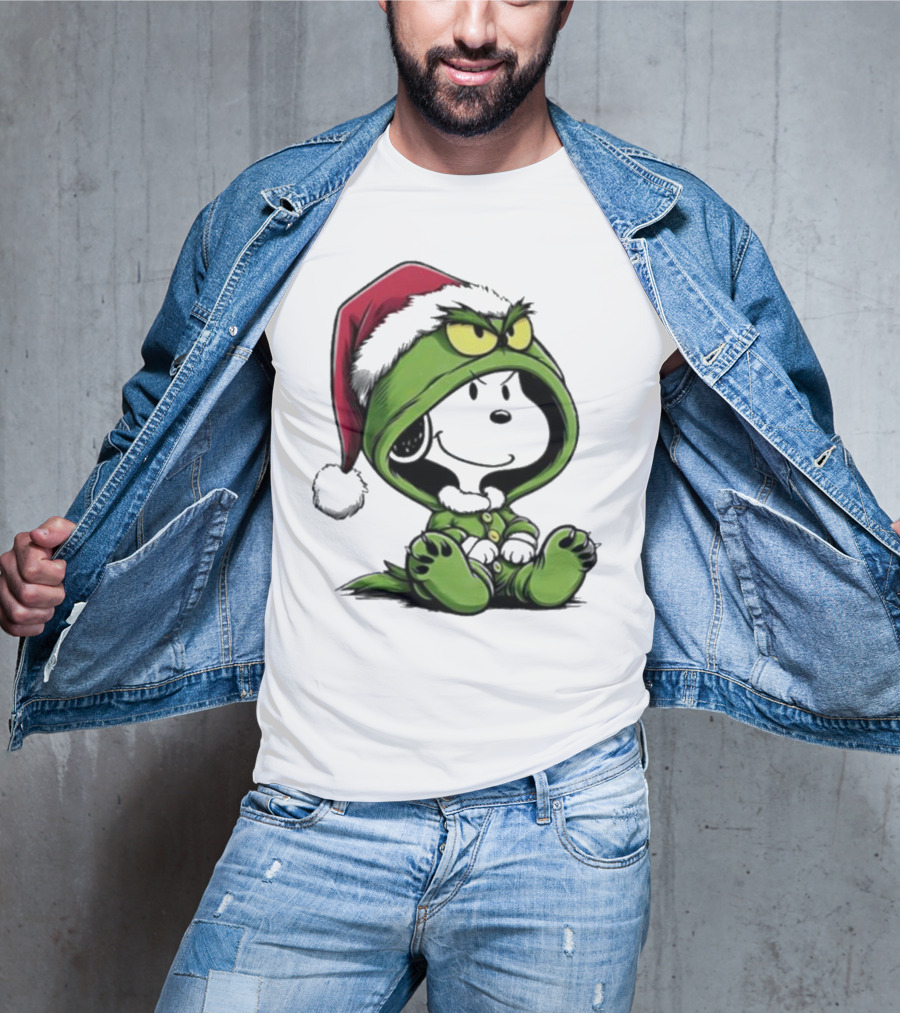Grinch Snoopy Santa Costume Christmas T-Shirt