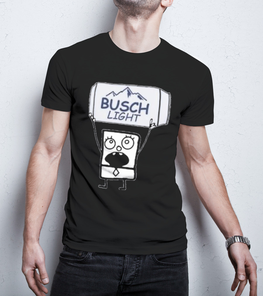 Doodlebob Holding Busch Light Can T-Shirt