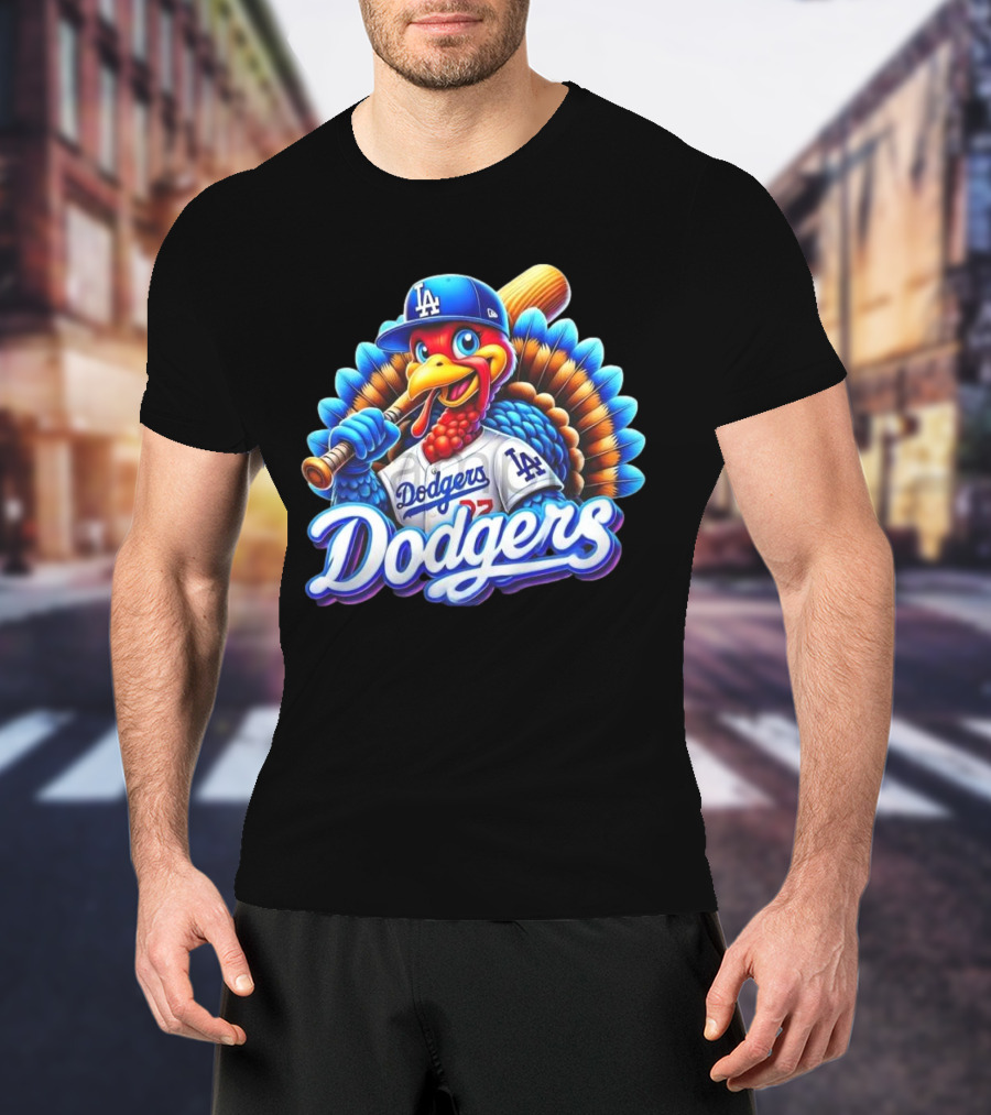 Dodgers Thanksgiving LA Baseball Turkey T-Shirt