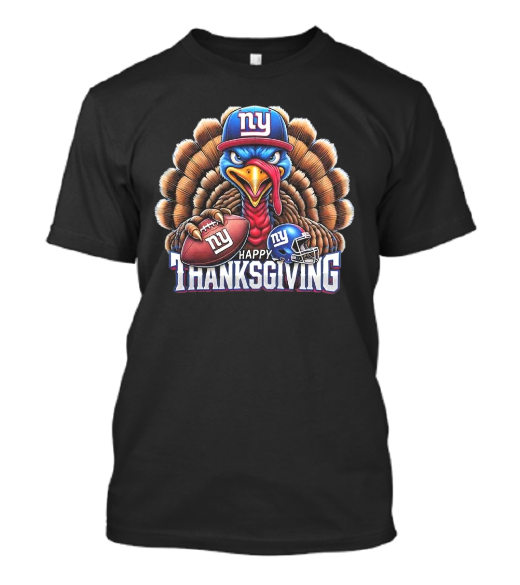 New York Giants Happy Thanksgiving Football Turkey T-Shirt