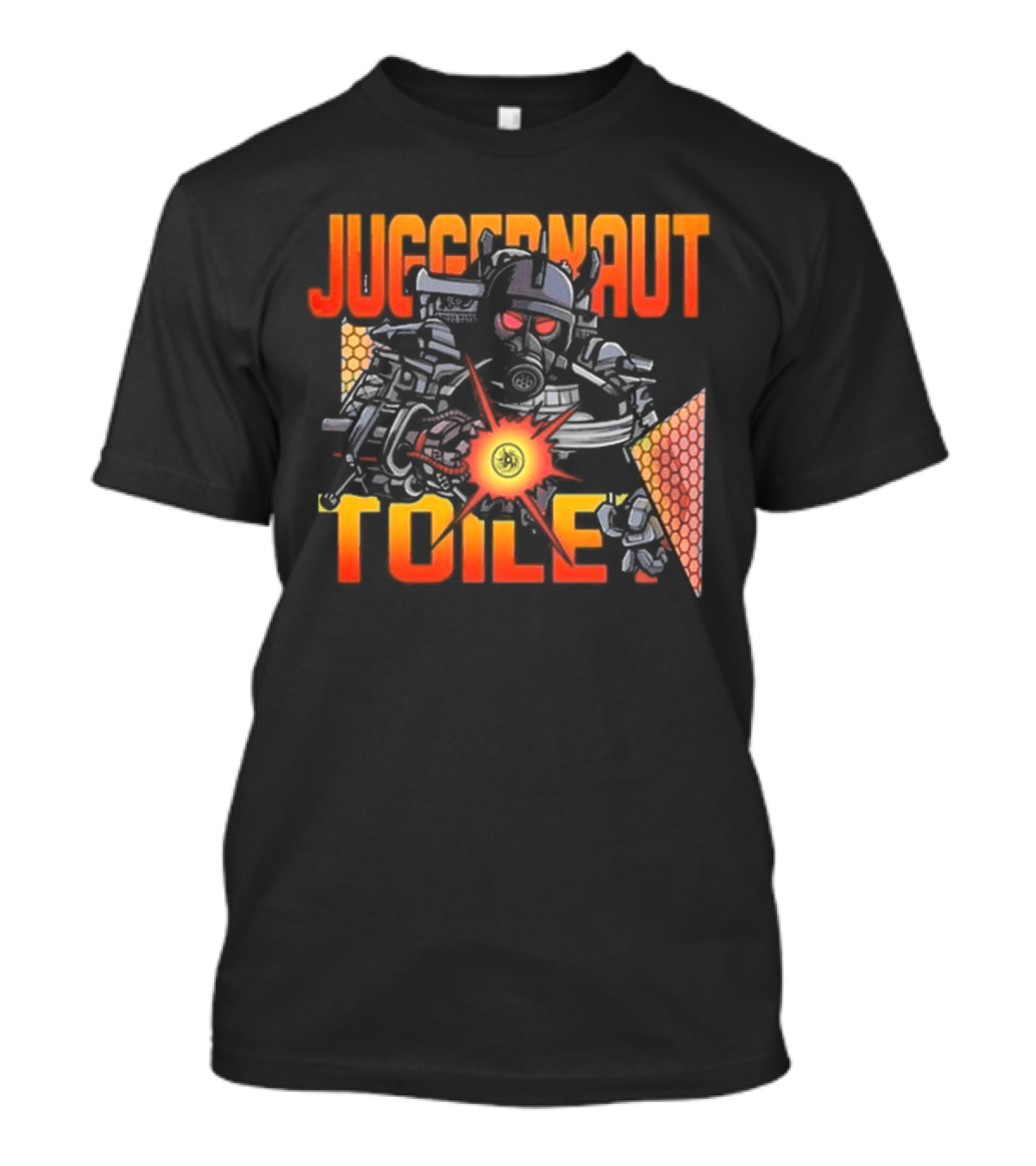 Juggernaut Toilet Gas Mask Warrior Explosion T-Shirt