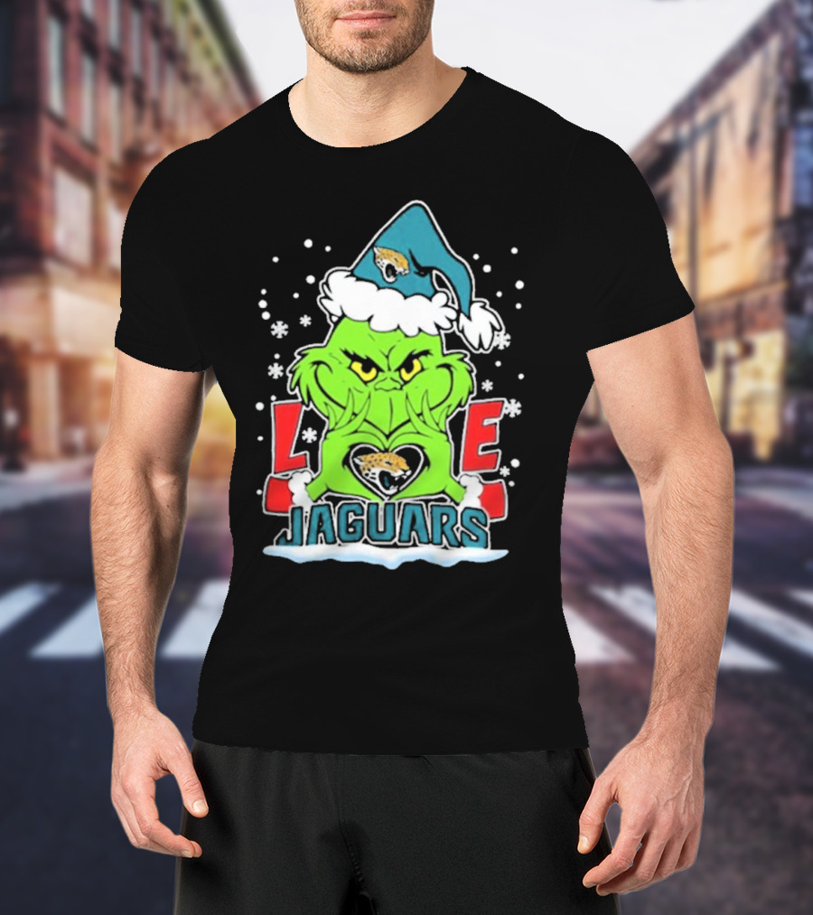 The Grinch Love Jacksonville Jaguars Football Christmas T-Shirt
