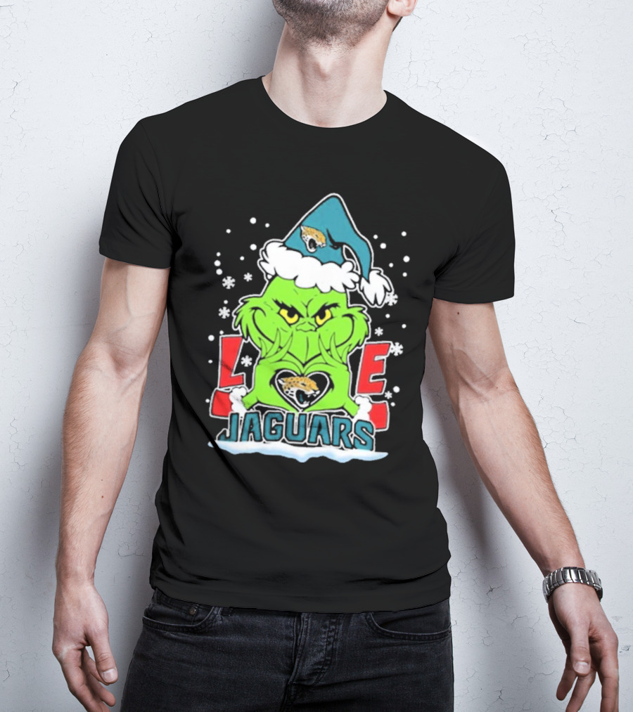 The Grinch Love Jacksonville Jaguars Football Christmas T-Shirt