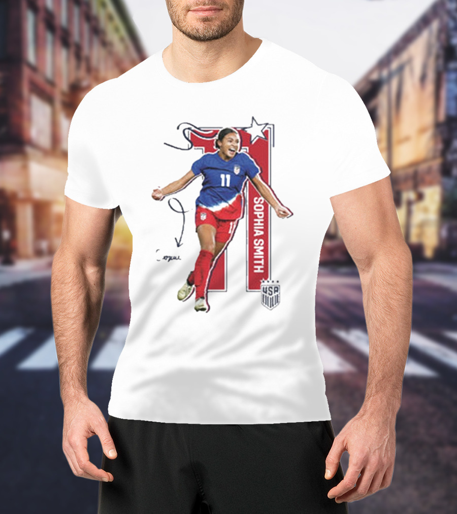 USWNT Sophia Smith 11 USA Signature T-Shirt