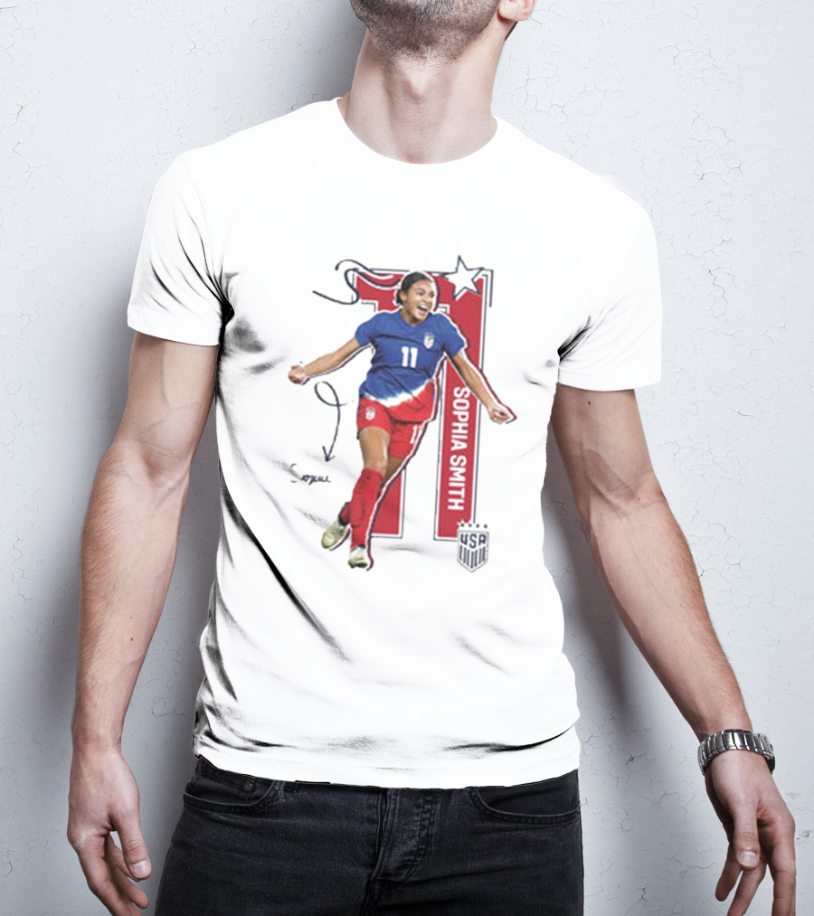 USWNT Sophia Smith 11 USA Signature T-Shirt