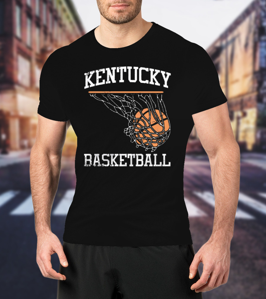 Kentucky Basketball Hoop Swoosh Net T-Shirt