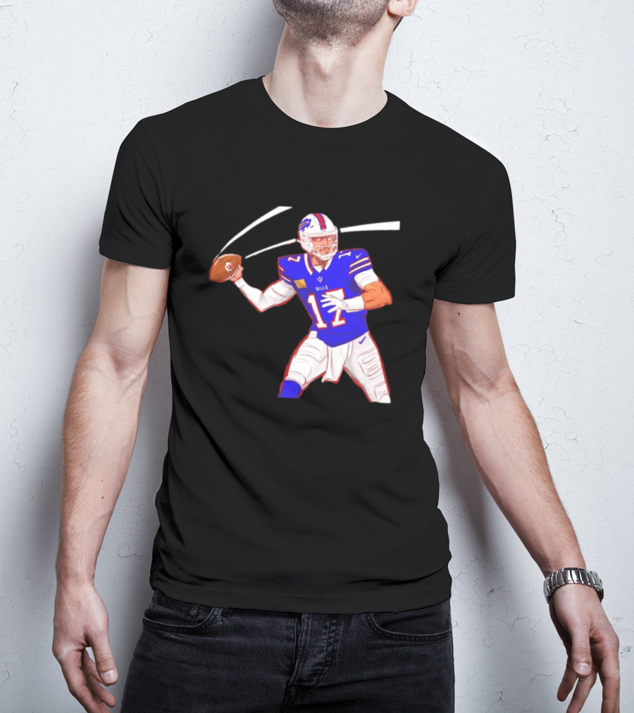 Josh Allen Buffalo Bills Victory Monday Cartoon Football Player T-Shirt