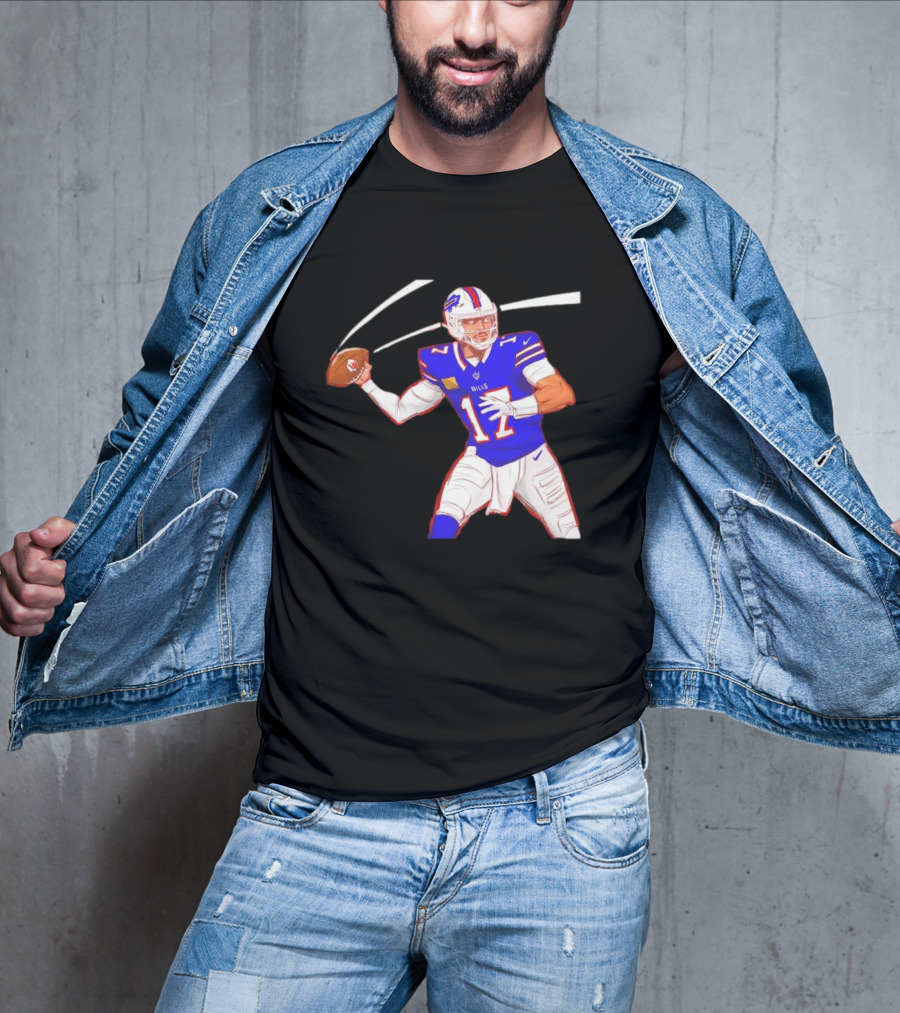 Josh Allen Buffalo Bills Victory Monday Cartoon Football Player T-Shirt