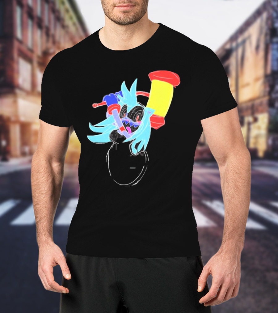 Spud Gun Hammer Time Neon Cartoon Character T-Shirt