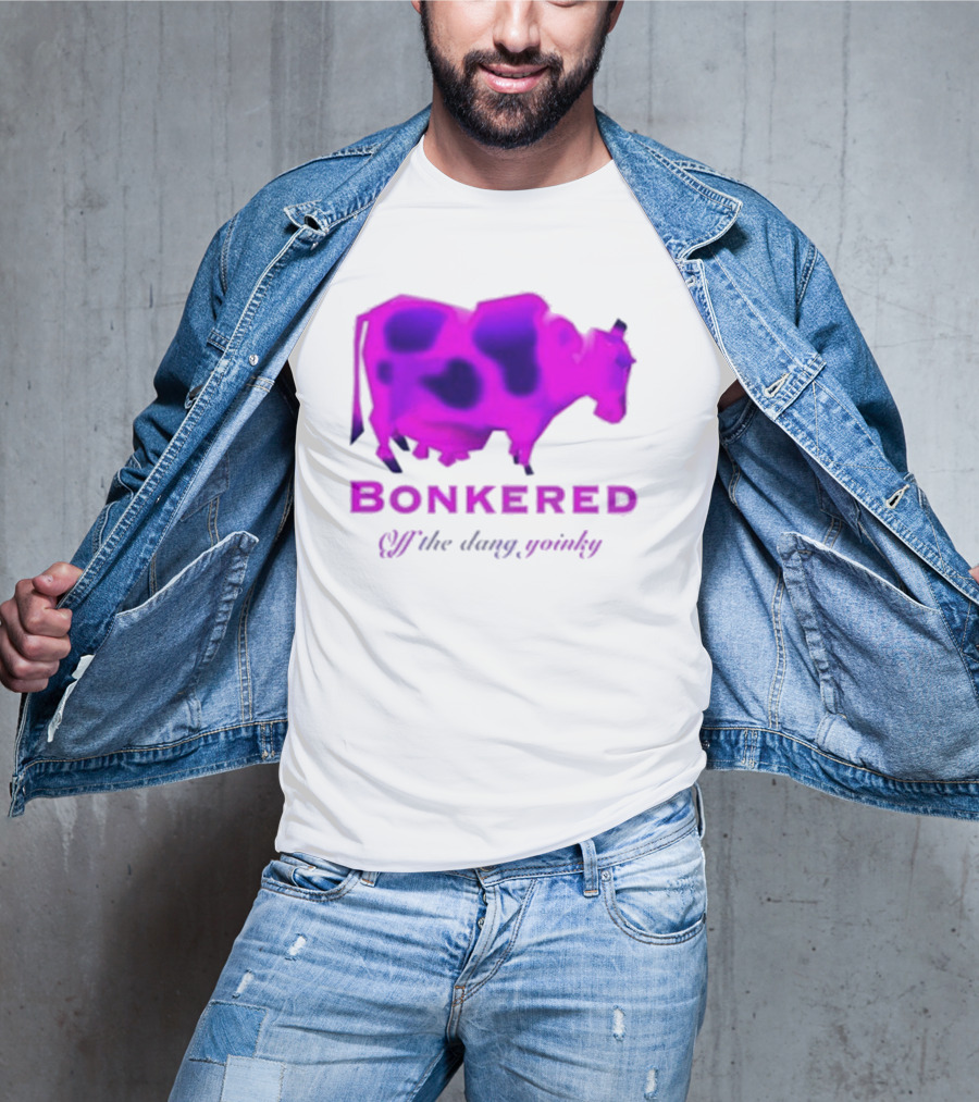 BONKERED Off The Dang Yoinky Purple Cow T-Shirt