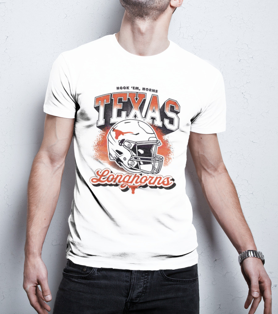Hook Em Horns Texas Longhorns Football Helmet Texas Longhorns T-Shirt