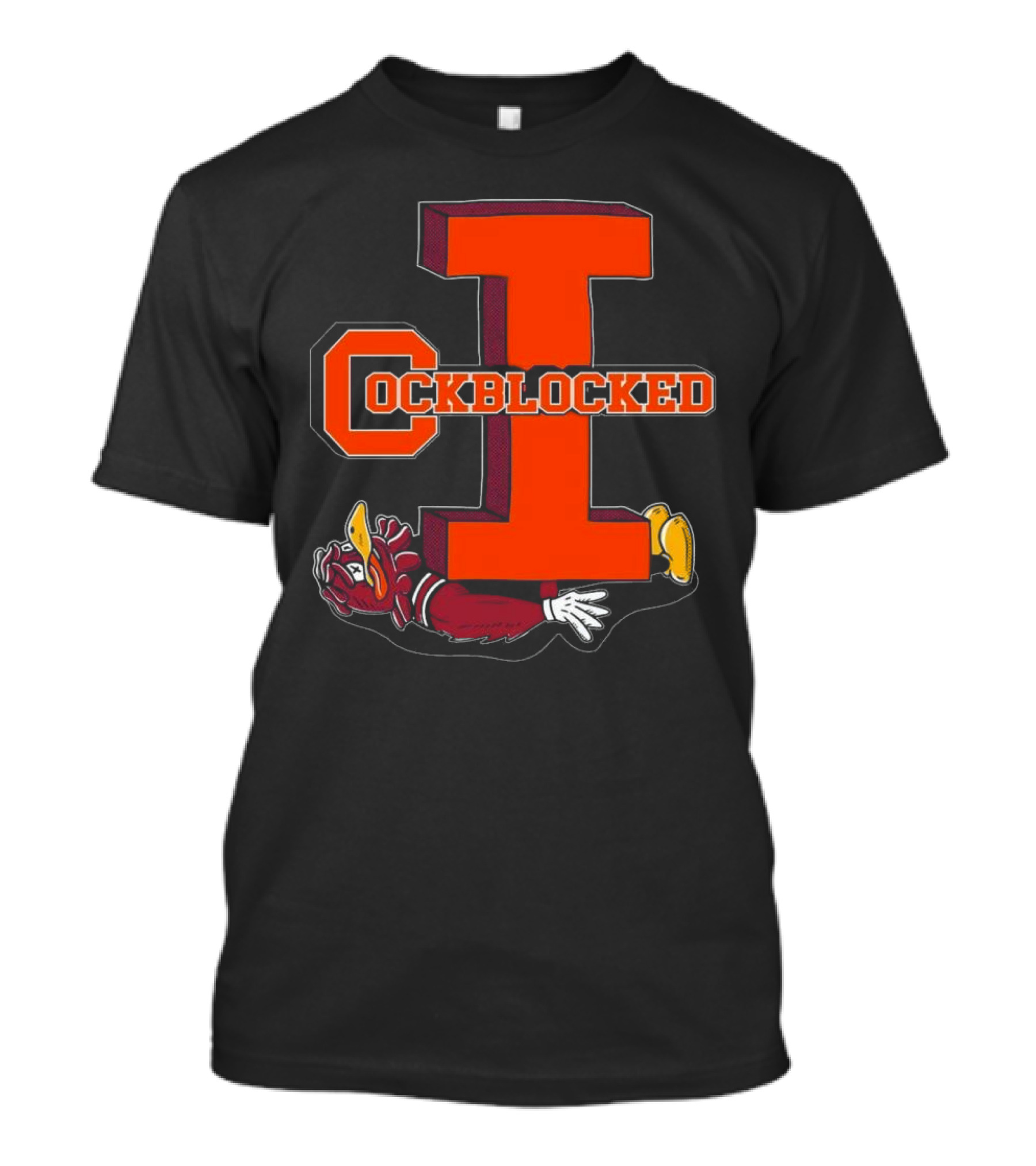 Cockblocked I Gamecock Under Illinois Block T-Shirt
