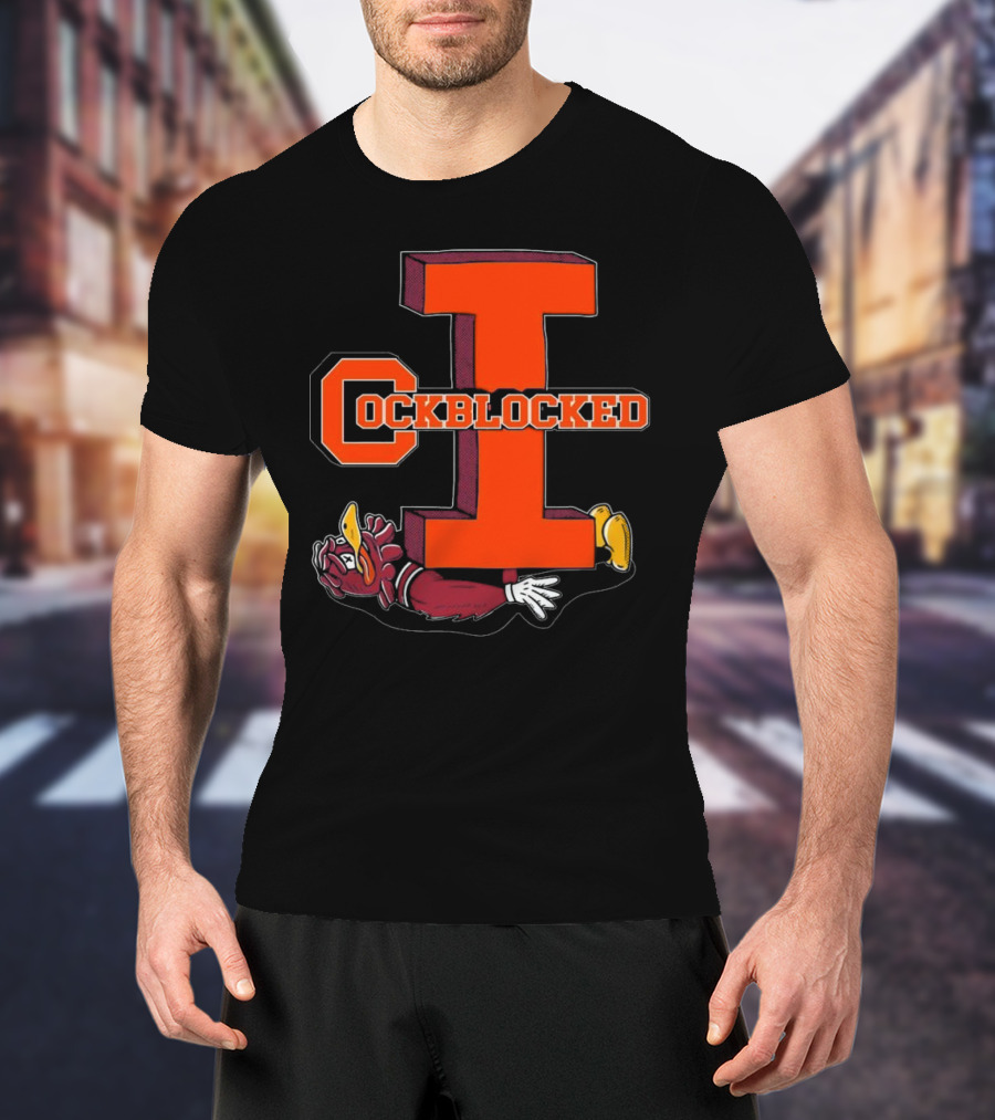 Cockblocked I Gamecock Under Illinois Block T-Shirt
