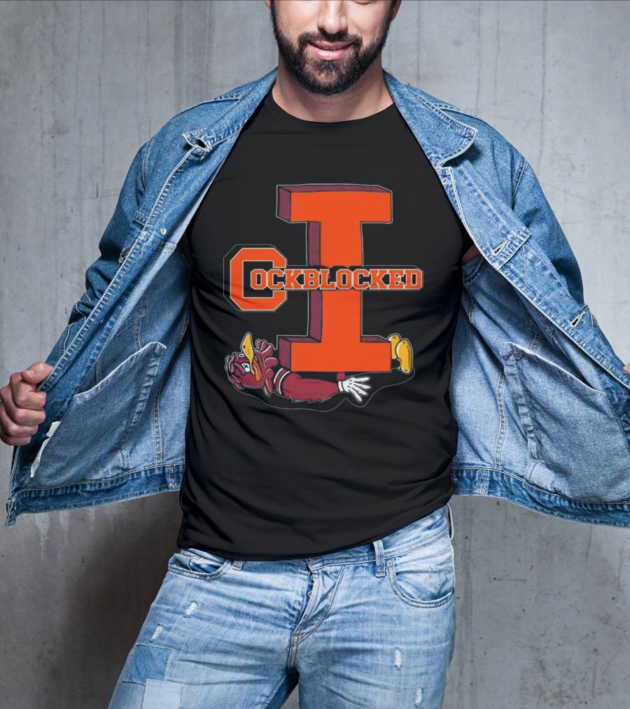 Cockblocked I Gamecock Under Illinois Block T-Shirt