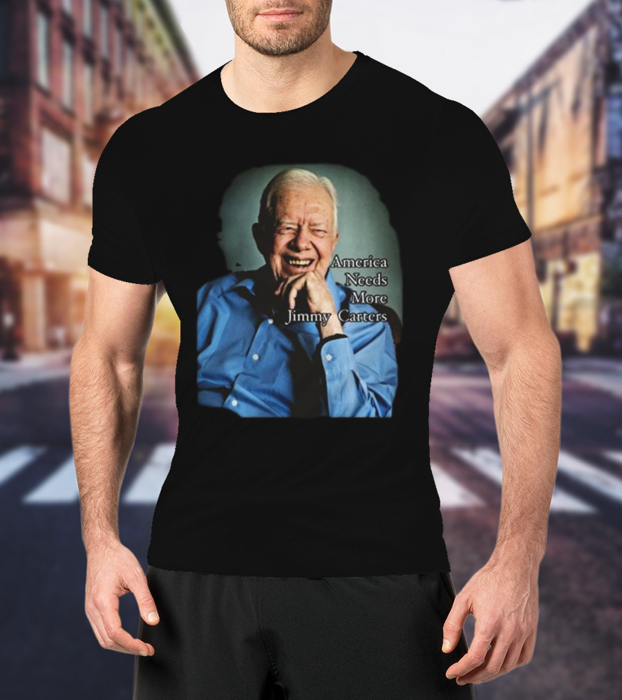 Norbert Leo Butz America Needs More Jimmy Carters Image With Smiling Elderly Man In Blue T-Shirt