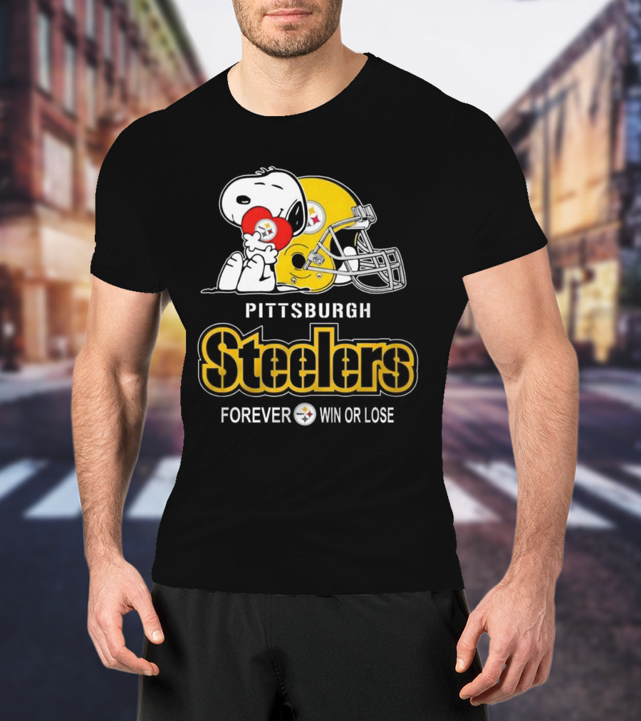 Snoopy Pittsburgh Steelers Forever Win Or Lose T-Shirt