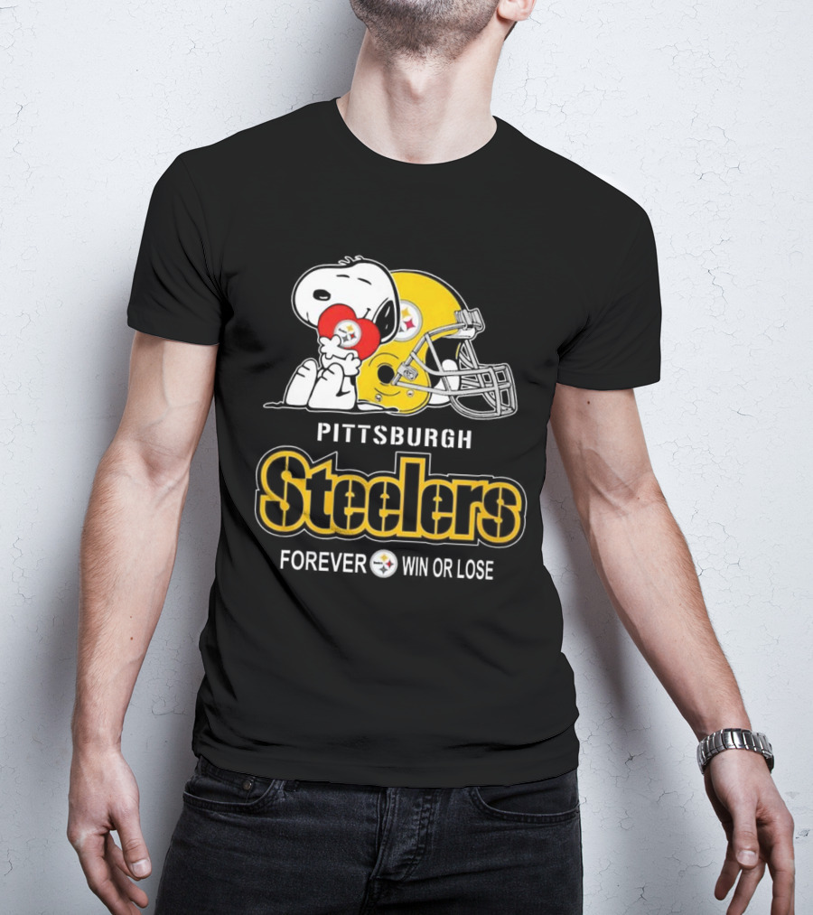 Snoopy Pittsburgh Steelers Forever Win Or Lose T-Shirt