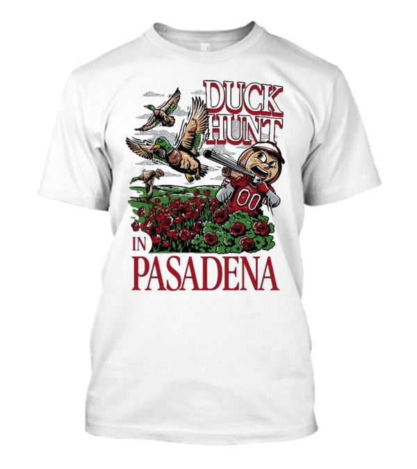 Duck Hunt In Pasadena Football Roses Retro Style T-Shirt