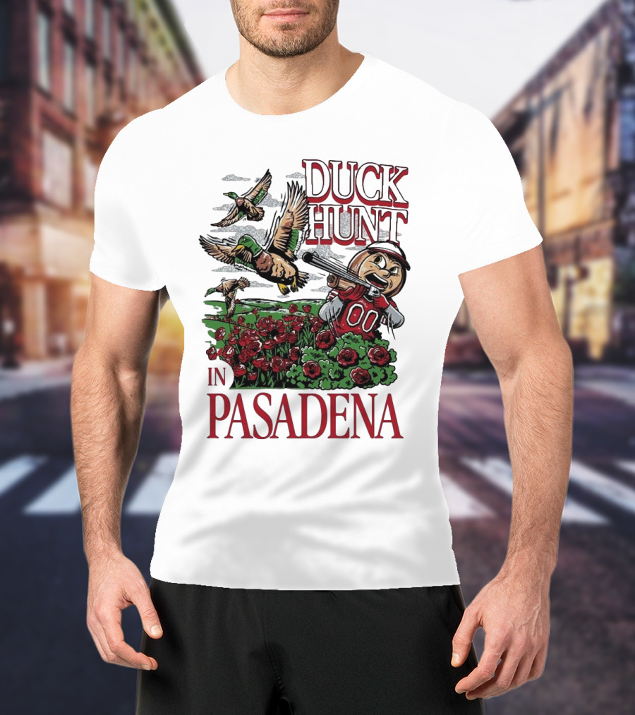 Duck Hunt In Pasadena Football Roses Retro Style T-Shirt
