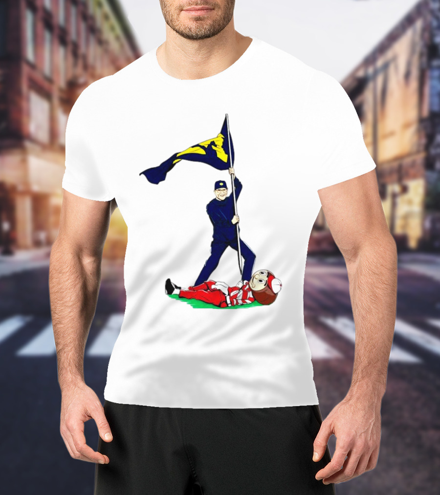 Jim Harbaugh Michigan Wolverines Plant The Flag Over Ohio Buckeyes Rivalry Victory T-Shirt