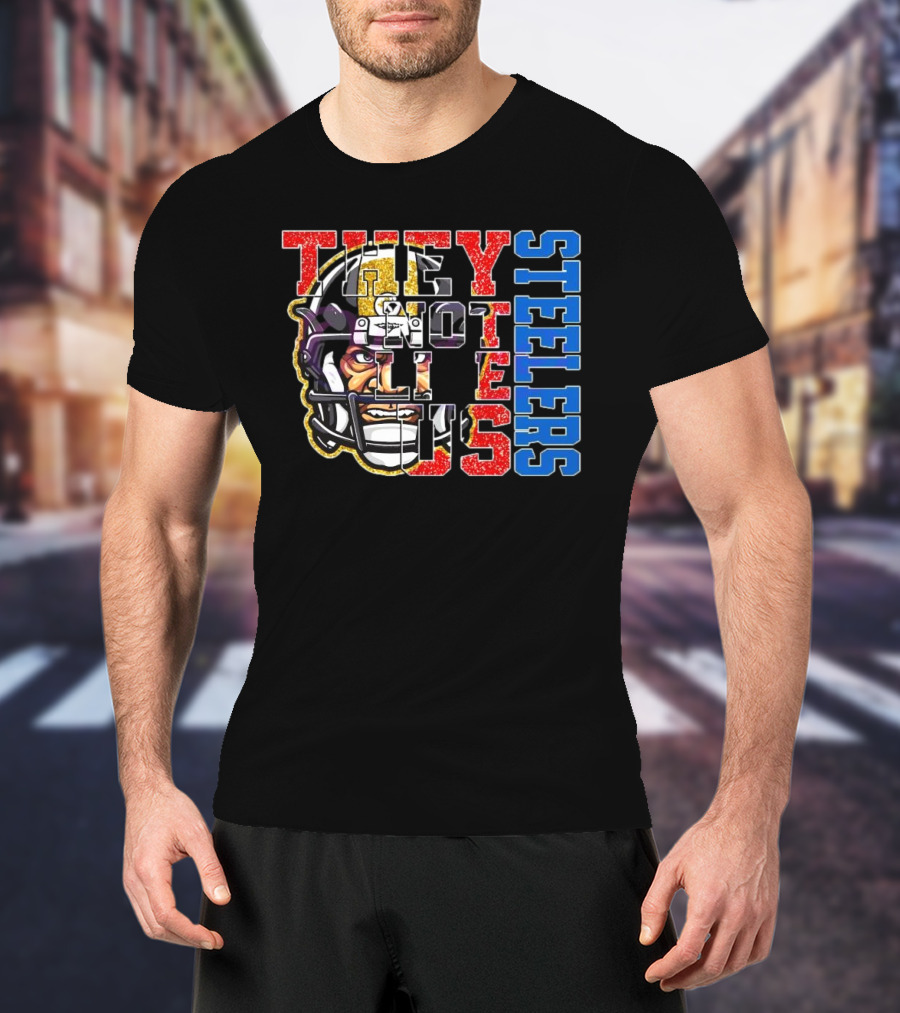 Glitter Pittsburgh Steelers They Not Like Us 2025 Football Helmet T-Shirt