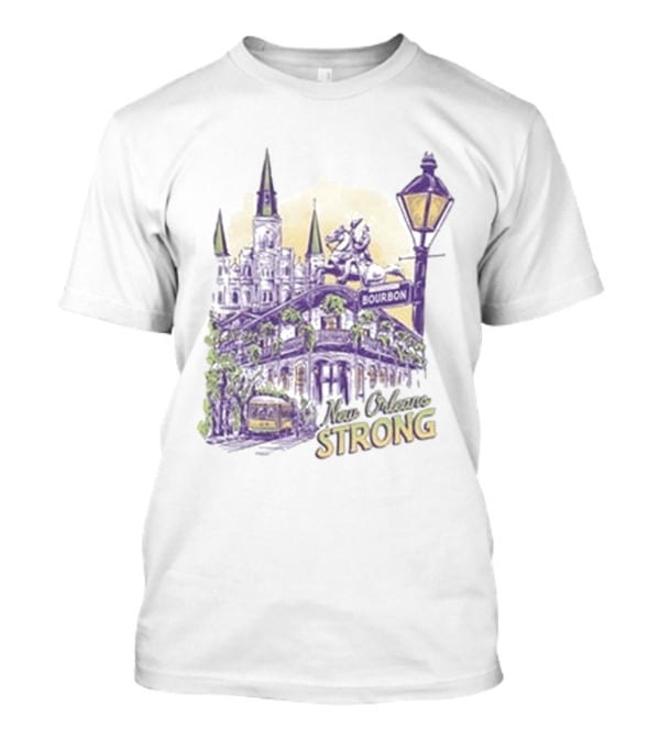 New Orleans Strong Bourbon Street Charity Iconography T-Shirt